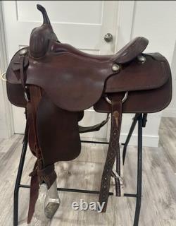 16 Mc Daniel Saddlery Cutter Western Saddle, Brown Leather, Traditional