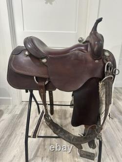 16 Mc Daniel Saddlery Cutter Western Saddle, Brown Leather, Traditional