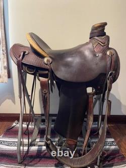 16 Mcall Wade roughout western, ranching, roping, trail saddle