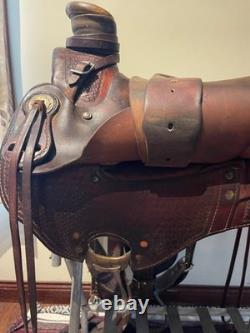 16 Mcall Wade roughout western, ranching, roping, trail saddle