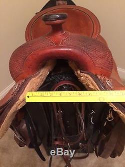 16 NRS World PRO SERIES REINER Reining Horse Tack Saddle Nice butterfly skirt