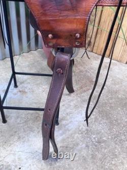 16 ORTHO-FLEX Basket Tooled Western Ranch Style Trail Saddle