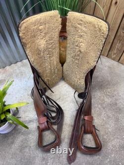 16 ORTHO-FLEX Basket Tooled Western Ranch Style Trail Saddle