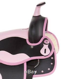 16 Pink Premium Western Barrel Saddle Trail Show Horse Tack Set Used