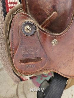 16'' QH big horn #110 Brown Leather & Cordura Western Trail Saddle Light Weight