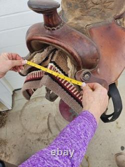 16'' QH big horn #110 Brown Leather & Cordura Western Trail Saddle Light Weight