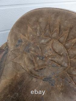 16'' QH big horn #110 Brown Leather & Cordura Western Trail Saddle Light Weight