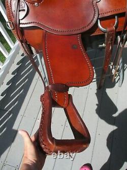 16'' Rocking R Roping Western Saddle Full Qh Bars