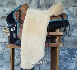 16 Sensation western sport treeless saddle, ecogold pad, sheepskin seat saver