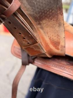 16 Tex Tan Hereford Brand Barrel Roping Saddle Model 08-1363 Made in USA