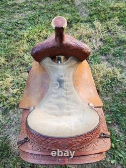 16 Used Roping Saddle Western Leather Trail