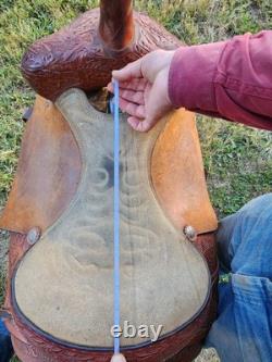 16 Used Roping Saddle Western Leather Trail