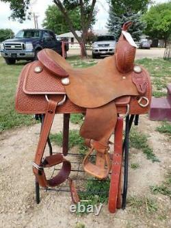 16 Used Sean Ryon Ranch Cutting Western Saddle 2-1202