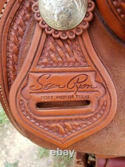 16 Used Sean Ryon Ranch Cutting Western Saddle 2-1202