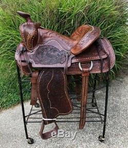 16 Vintage Buckstitched Western Horse Saddle