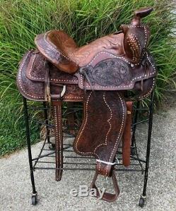 16 Vintage Buckstitched Western Horse Saddle