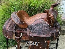 16 Vintage Buckstitched Western Horse Saddle