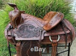 16 Vintage Buckstitched Western Horse Saddle