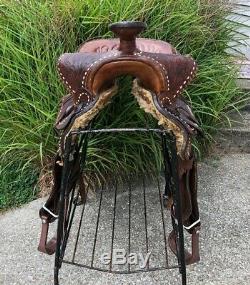 16 Vintage Buckstitched Western Horse Saddle