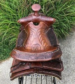 16 Vintage Buckstitched Western Horse Saddle