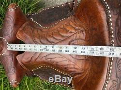 16 Vintage Buckstitched Western Horse Saddle