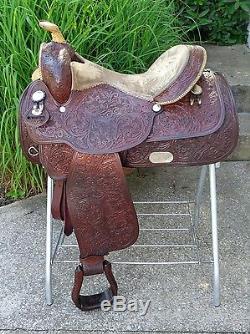 16 Vintage CIRCLE Y Tooled Western Show Horse Saddle