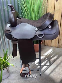 16 WINTEC Western Horse Saddle Semi Bar Light Weight Brown CLEAN