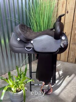 16 WINTEC Western Horse Saddle Semi Bar Light Weight Brown CLEAN
