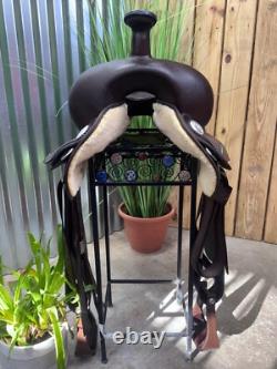16 WINTEC Western Horse Saddle Semi Bar Light Weight Brown CLEAN