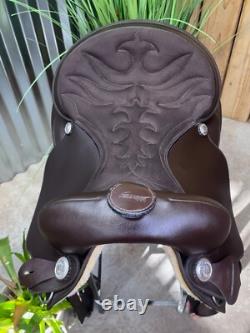 16 WINTEC Western Horse Saddle Semi Bar Light Weight Brown CLEAN