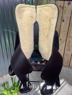 16 WINTEC Western Horse Saddle Semi Bar Light Weight Brown CLEAN