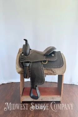 16 Western Buckstitch Ranch Saddle, Floral Tooling