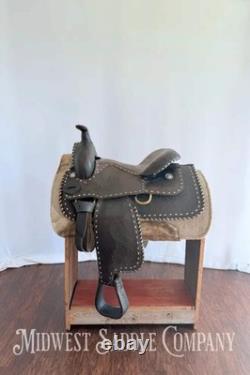 16 Western Buckstitch Ranch Saddle, Floral Tooling