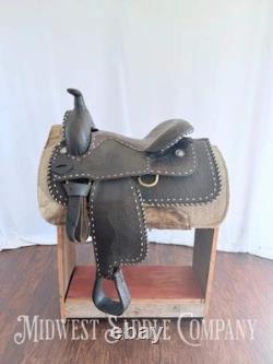 16 Western Buckstitch Ranch Saddle, Floral Tooling