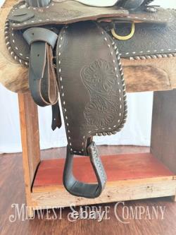 16 Western Buckstitch Ranch Saddle, Floral Tooling