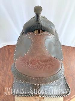 16 Western Buckstitch Ranch Saddle, Floral Tooling