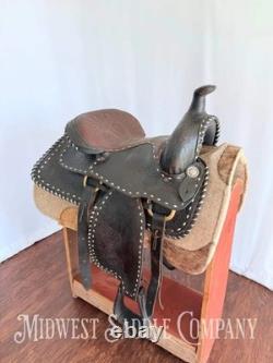 16 Western Buckstitch Ranch Saddle, Floral Tooling
