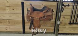 16 Western Training Saddle Silver Royal Natural Roughout Leather