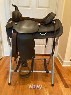 16'' Wintec all rounder brown synthetic western trail saddle full QH BARS