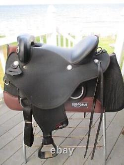 16'' abetta 20571FW STEALTH Western Endurance Trail saddle FULL WIDE BARS