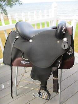 16'' abetta 20571FW STEALTH Western Endurance Trail saddle FULL WIDE BARS