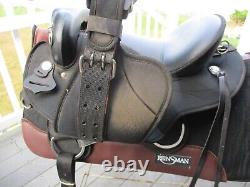 16'' abetta 20571FW STEALTH Western Endurance Trail saddle FULL WIDE BARS