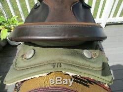 16'' green big horn #232 western bear trap barrel saddle Cordura & Leather QHB