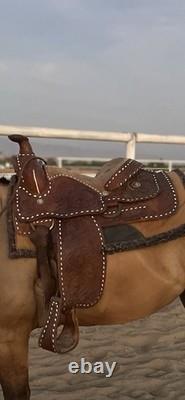 16-inch Tooled Western Saddle Unbranded