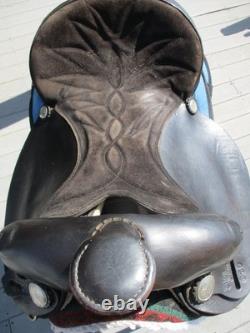 16''king series #176 QH BARS Blue Western leather & cordura Trail saddle USA