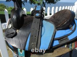 16''king series #176 QH BARS Blue Western leather & cordura Trail saddle USA