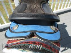 16''king series #176 QH BARS Blue Western leather & cordura Trail saddle USA