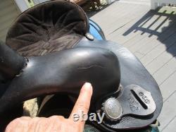 16''king series #176 QH BARS Blue Western leather & cordura Trail saddle USA