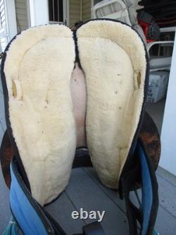 16''king series #176 QH BARS Blue Western leather & cordura Trail saddle USA