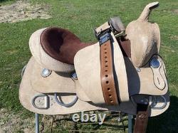 16 light rough out Western training saddle withsuede seat NWOT